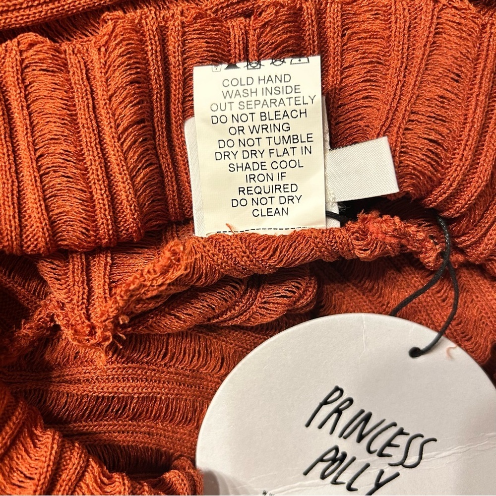*NWT* Princess Polly Women’s Off the Shoulder Cloud Sweater in Rust, Size XS/S - Picture 13 of 14